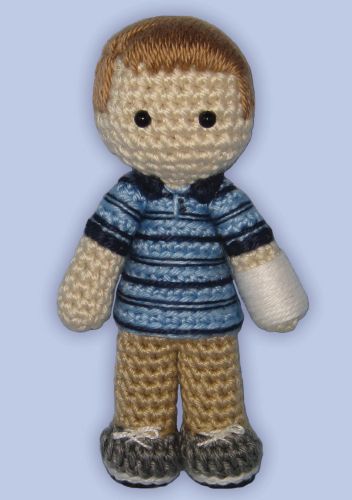 Crocheted doll amigurumi Evan Hansen from Dear Evan Hansen