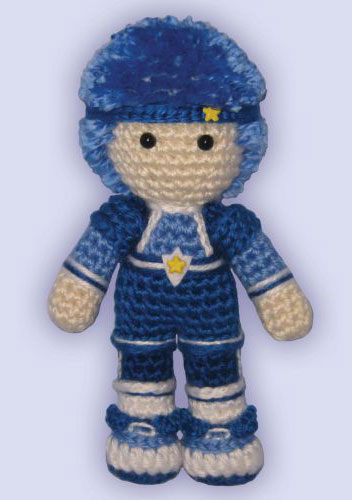 Crocheted doll amigurumi Buddy Blue from Rainbow Brite