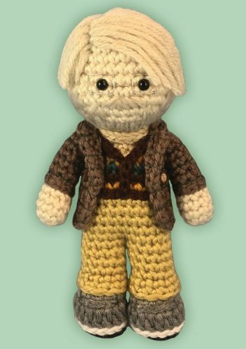 Crocheted doll amigurumi George St. Geegland from Oh, Hello