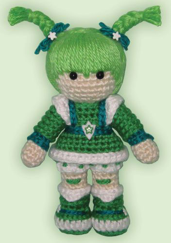 Crocheted doll amigurumi Patty O'Green from Rainbow Brite