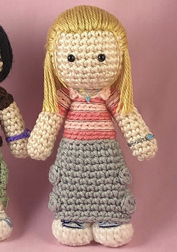 Crocheted doll amigurumi Anna Kone from Pen15