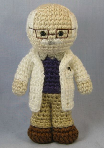 Crocheted doll amigurumi Doctor Dad from Fan Dolls & Custom Requests