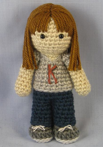 Crocheted doll amigurumi Fan Doll from Fan Dolls & Custom Requests