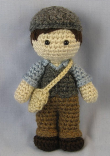 Crocheted doll amigurumi Jack Kelly from Newsies