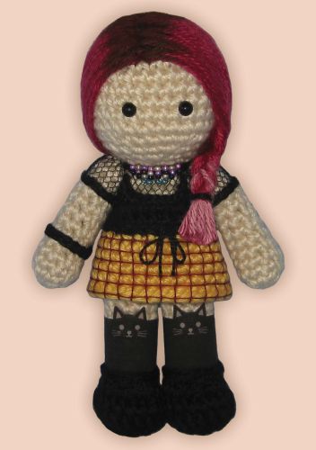 Crocheted doll amigurumi Billie from Gettin' the Band Back Together