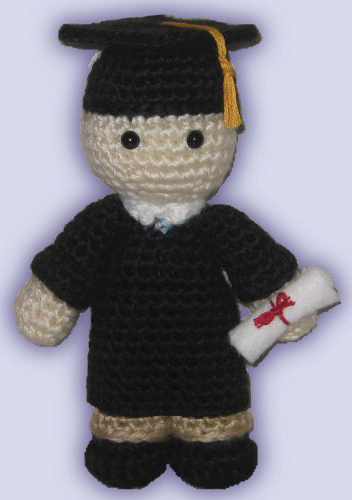 Crocheted doll amigurumi Graduate Boy from Miscellaneous