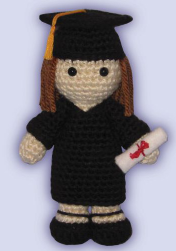 Crocheted doll amigurumi Graduate Girl from Miscellaneous