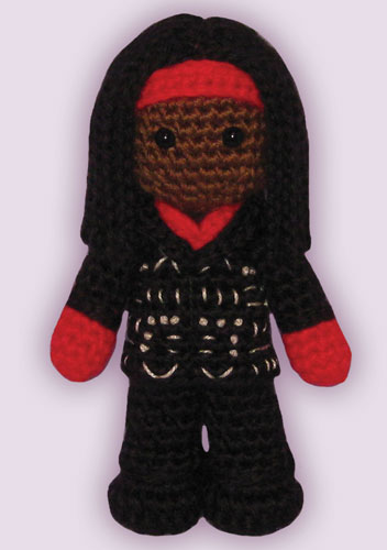 Crocheted doll amigurumi Joanne Jefferson from Rent