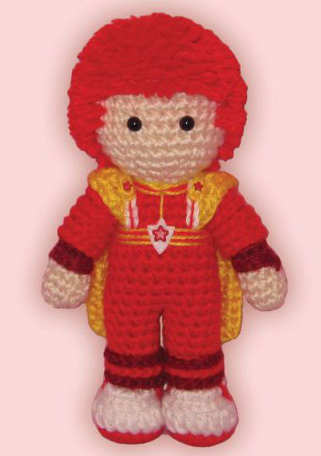 Crocheted doll amigurumi Red Butler from Rainbow Brite