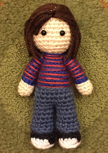 Crocheted doll amigurumi Small Alison from Fun Home