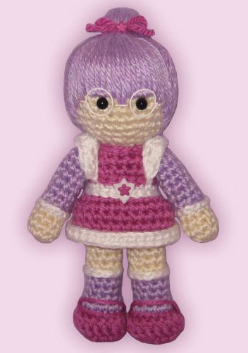Crocheted doll amigurumi Shy Violet from Rainbow Brite